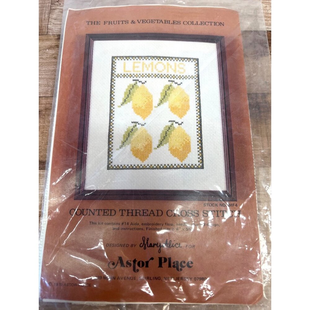 Lemons Counted Cross Stitch Kit Fruits & Vegetables Collection By Astor Place